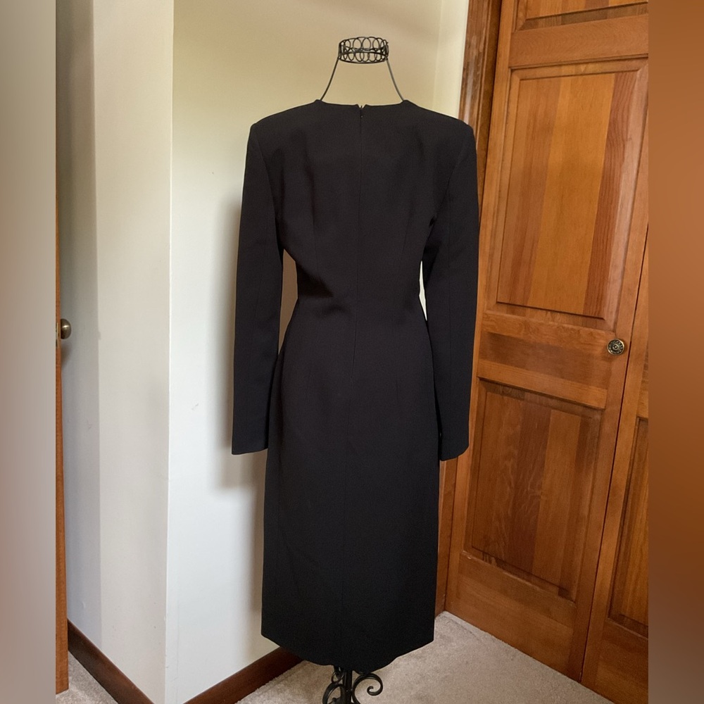 Elegant Black V-Neck Dress by Zara, Medium - Picture 4 of 10